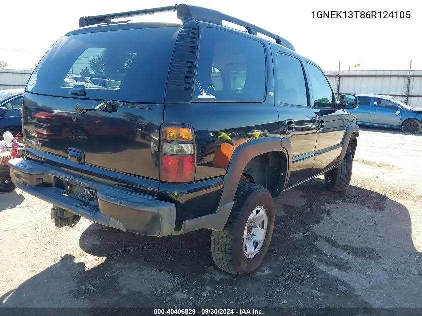 2006 Chevrolet Tahoe Z71 VIN: 1GNEK13T86R124105 Lot: 40406829