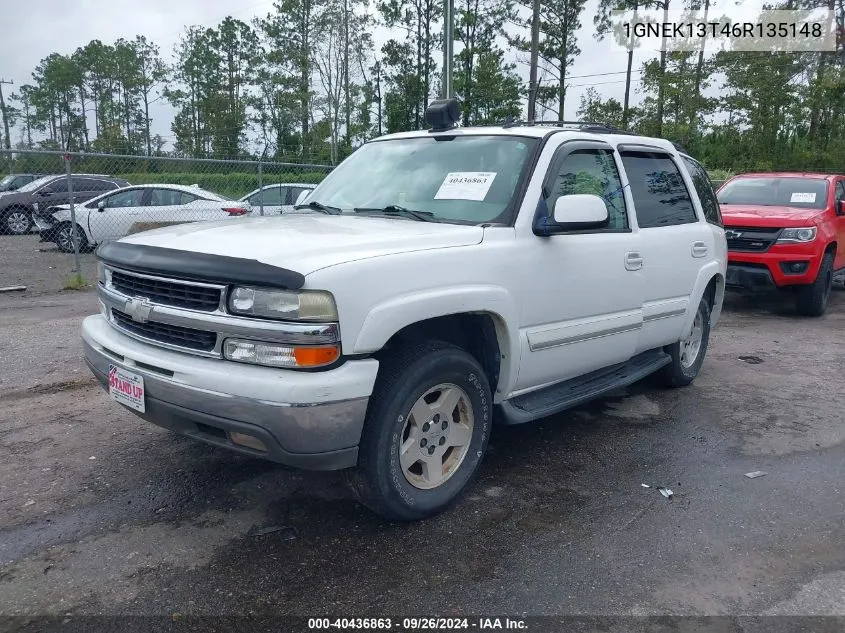 1GNEK13T46R135148 2006 Chevrolet Tahoe Lt