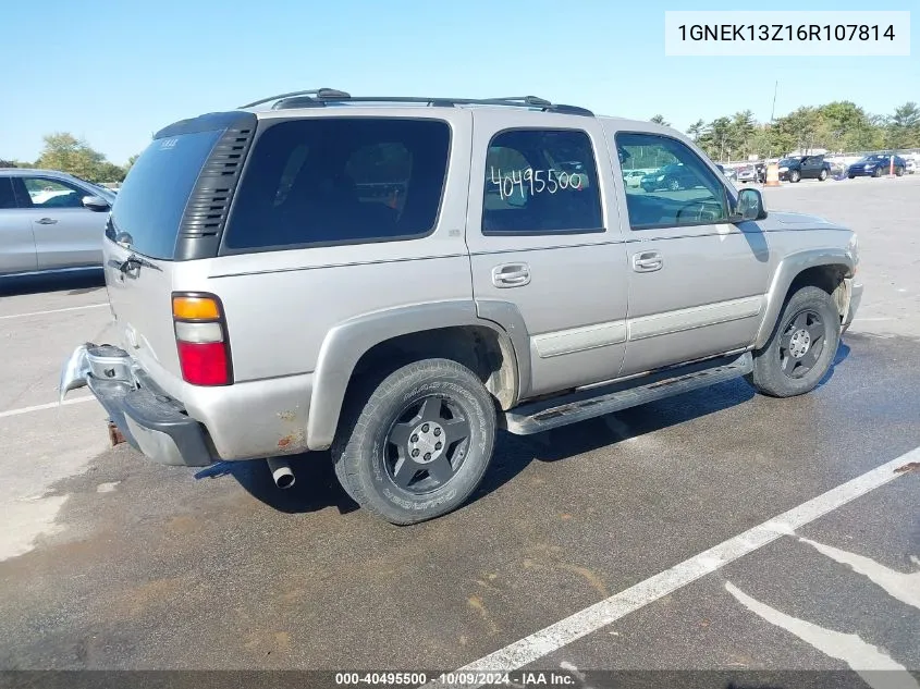 2006 Chevrolet Tahoe Lt VIN: 1GNEK13Z16R107814 Lot: 40495500