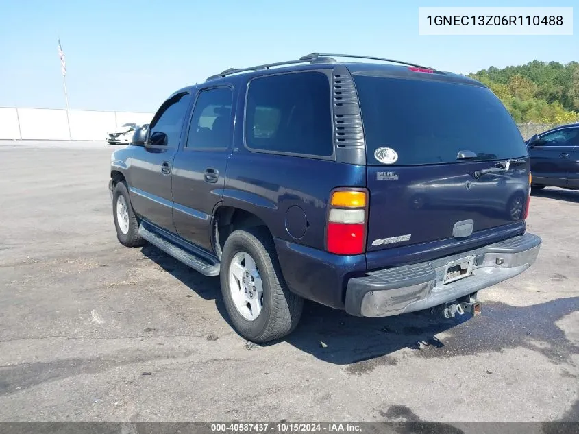 2006 Chevrolet Tahoe Ls VIN: 1GNEC13Z06R110488 Lot: 40587437