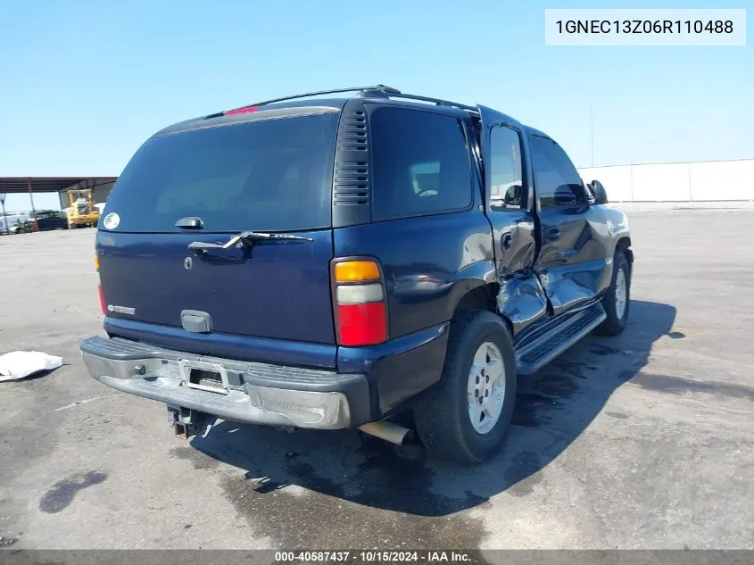 2006 Chevrolet Tahoe Ls VIN: 1GNEC13Z06R110488 Lot: 40587437