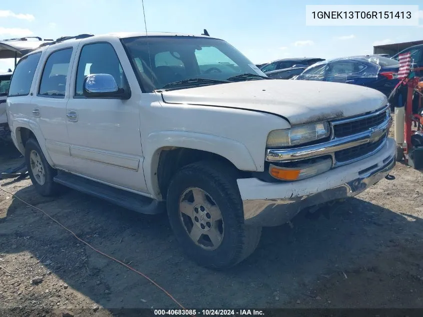 1GNEK13T06R151413 2006 Chevrolet Tahoe Lt