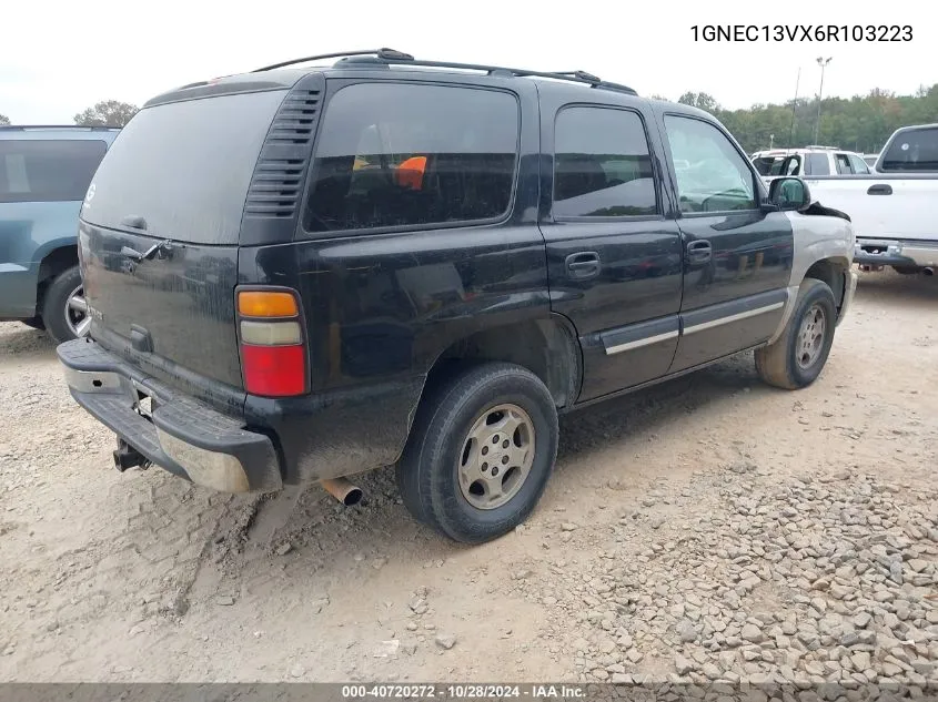 2006 Chevrolet Tahoe Ls VIN: 1GNEC13VX6R103223 Lot: 40720272