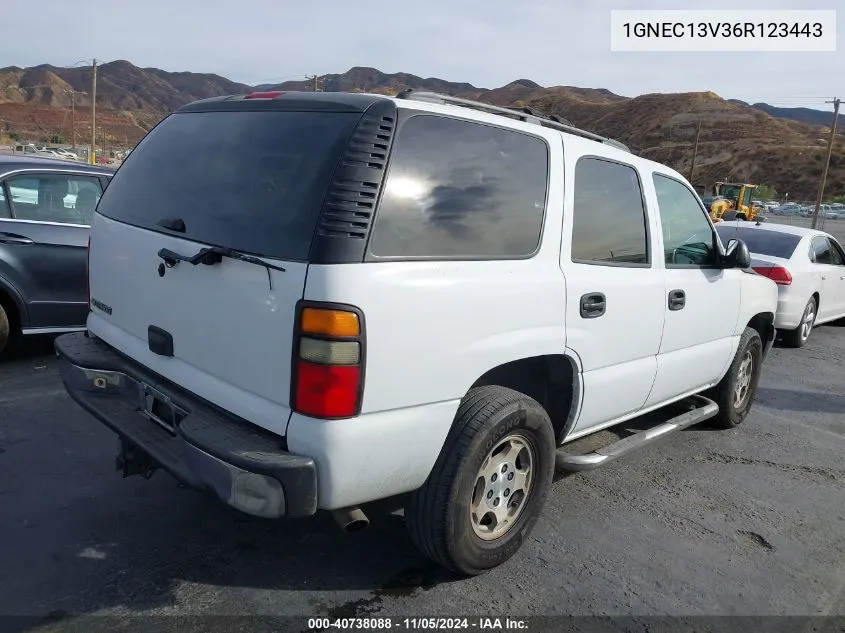 2006 Chevrolet Tahoe Ls VIN: 1GNEC13V36R123443 Lot: 40738088