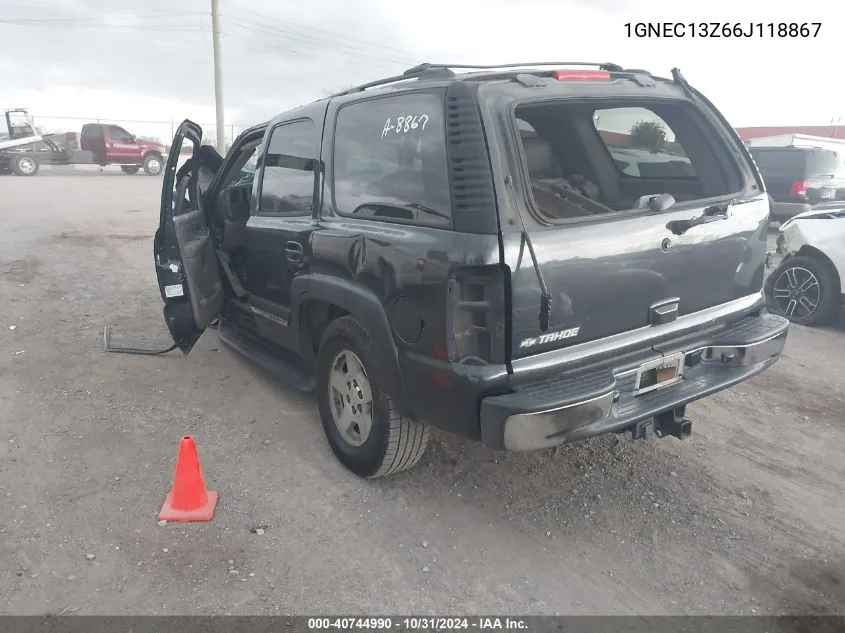 2006 Chevrolet Tahoe Lt VIN: 1GNEC13Z66J118867 Lot: 40744990