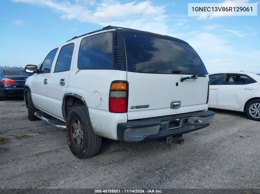 2006 Chevrolet Tahoe Ls VIN: 1GNEC13V86R129061 Lot: 40789801