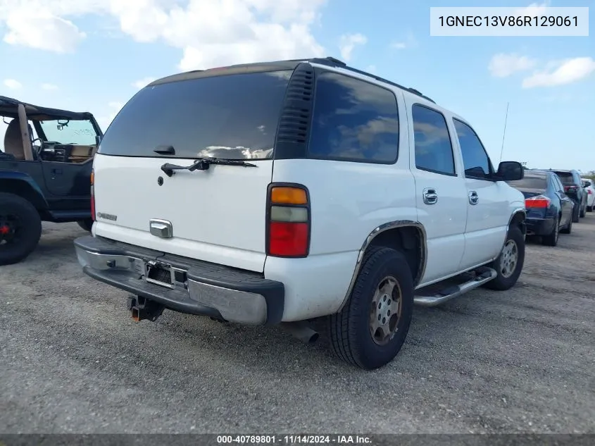 2006 Chevrolet Tahoe Ls VIN: 1GNEC13V86R129061 Lot: 40789801