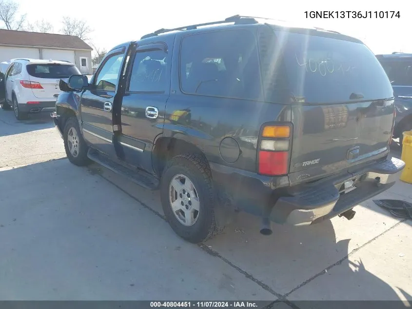 2006 Chevrolet Tahoe Lt VIN: 1GNEK13T36J110174 Lot: 40804451