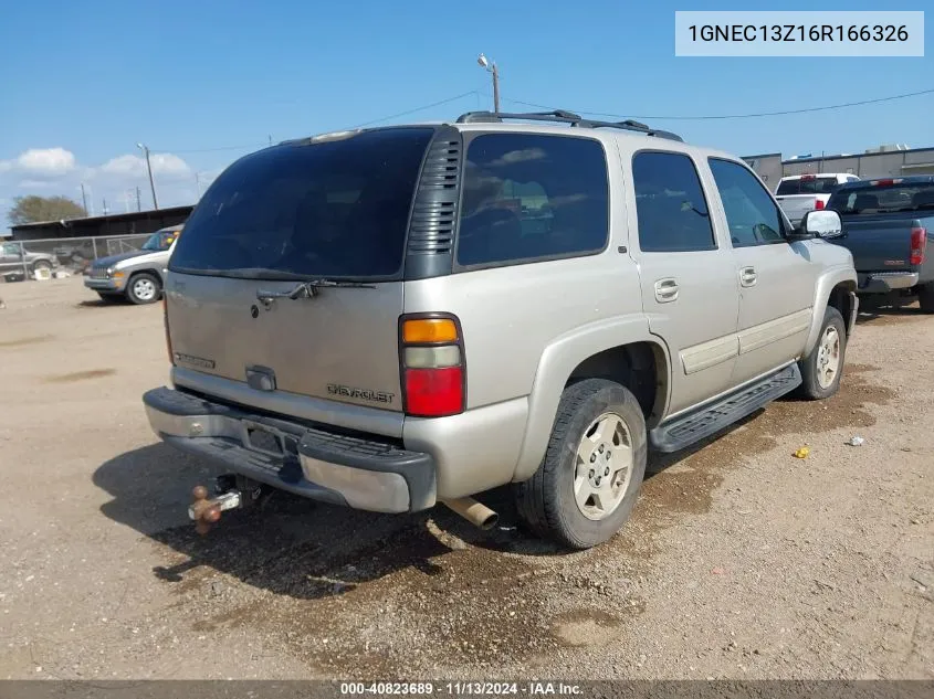 2006 Chevrolet Tahoe Lt VIN: 1GNEC13Z16R166326 Lot: 40823689