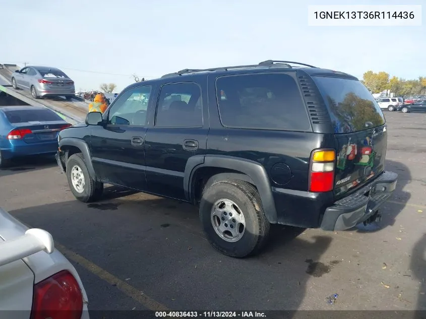 1GNEK13T36R114436 2006 Chevrolet Tahoe Ls