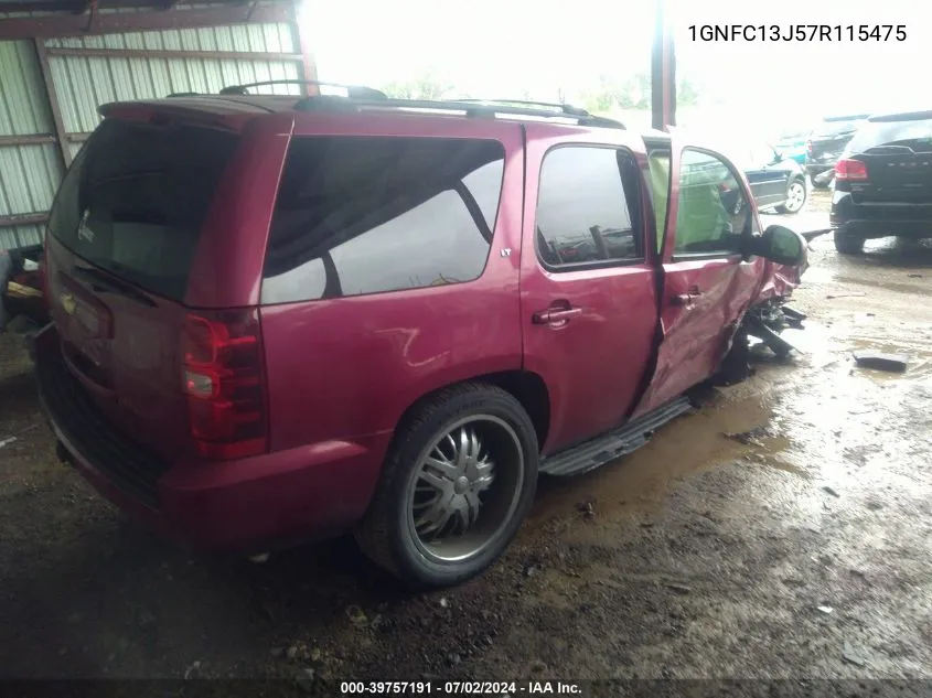 2007 Chevrolet Tahoe Lt VIN: 1GNFC13J57R115475 Lot: 39757191