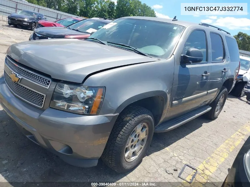 2007 Chevrolet Tahoe Ls VIN: 1GNFC13C47J332774 Lot: 39840409