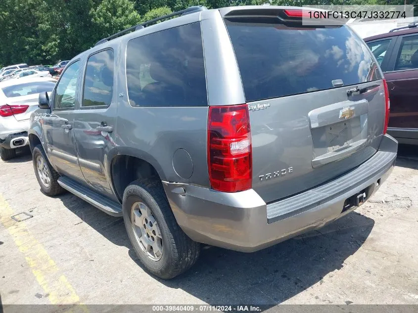 2007 Chevrolet Tahoe Ls VIN: 1GNFC13C47J332774 Lot: 39840409