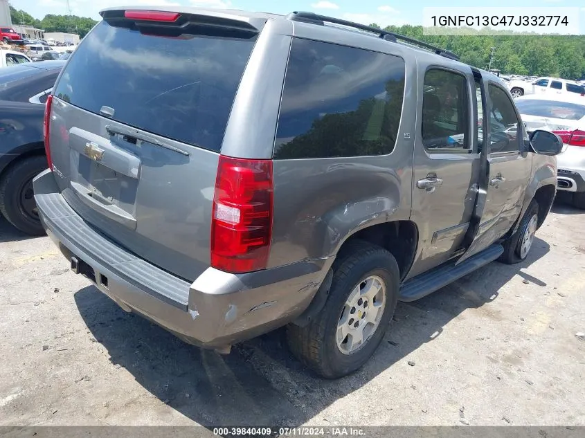 2007 Chevrolet Tahoe Ls VIN: 1GNFC13C47J332774 Lot: 39840409