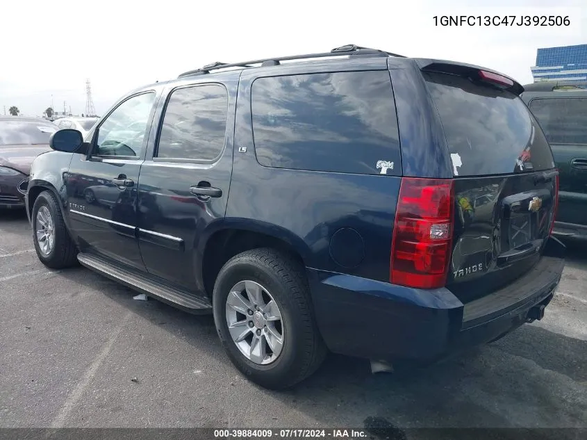 2007 Chevrolet Tahoe Ls VIN: 1GNFC13C47J392506 Lot: 39884009