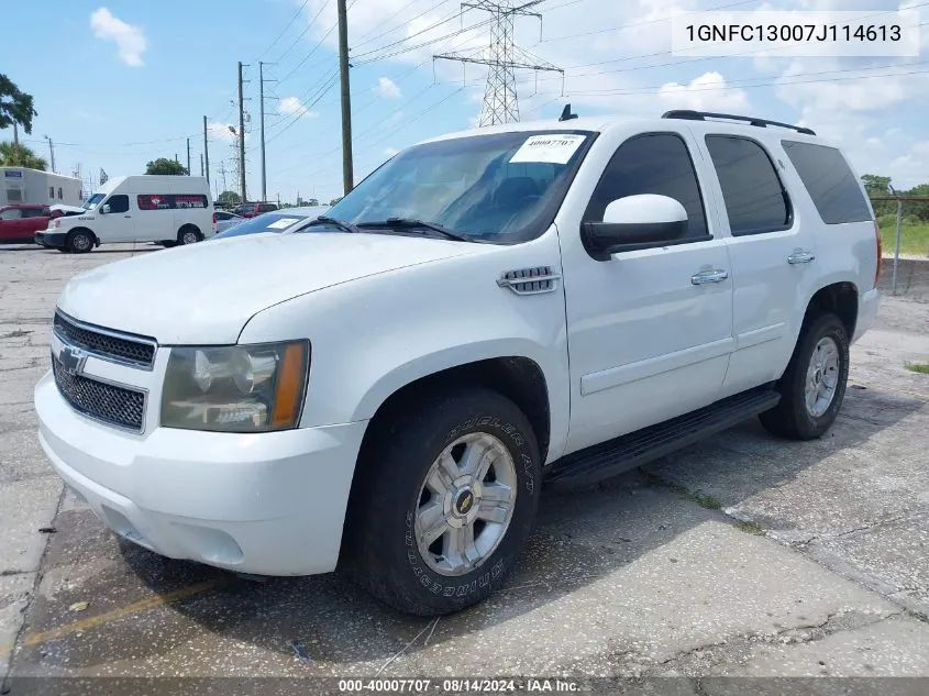 2007 Chevrolet Tahoe Lt VIN: 1GNFC13007J114613 Lot: 40007707