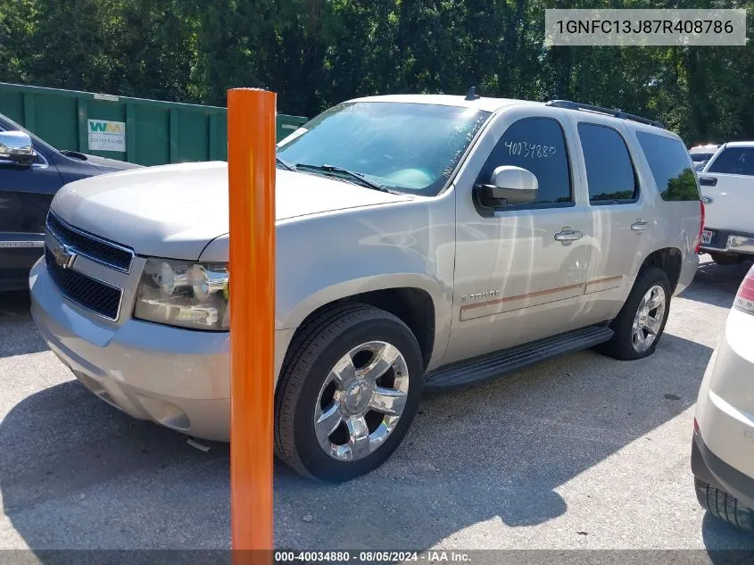 2007 Chevrolet Tahoe Lt VIN: 1GNFC13J87R408786 Lot: 40034880