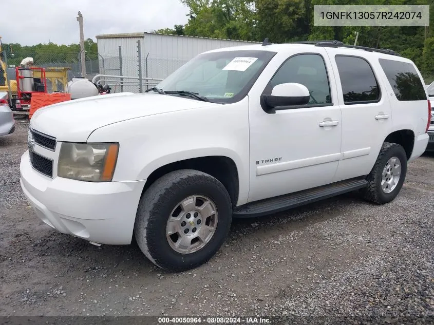 2007 Chevrolet Tahoe Lt VIN: 1GNFK13057R242074 Lot: 40050964