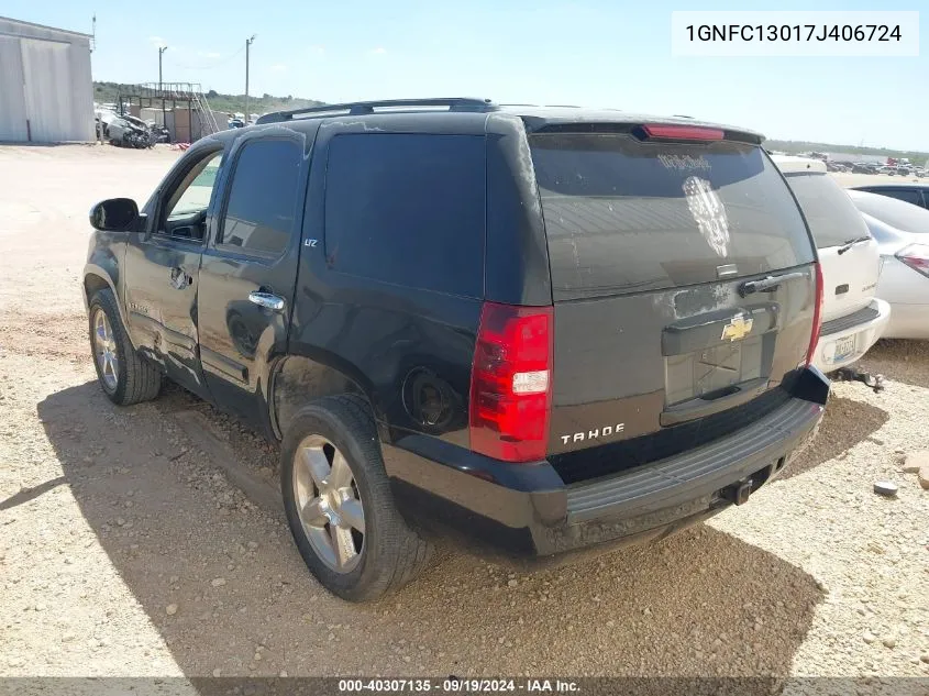 2007 Chevrolet Tahoe Ltz VIN: 1GNFC13017J406724 Lot: 40307135