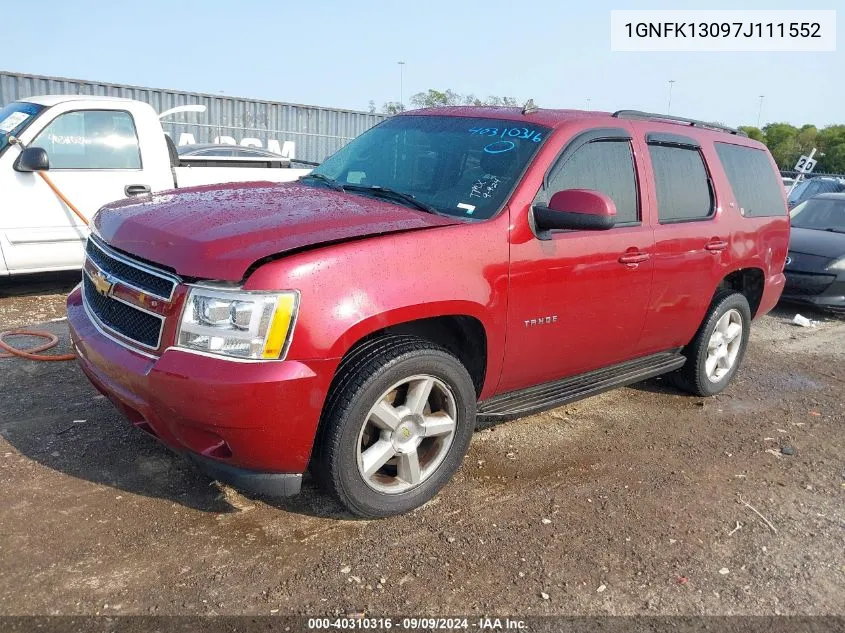 2007 Chevrolet Tahoe Lt VIN: 1GNFK13097J111552 Lot: 40310316