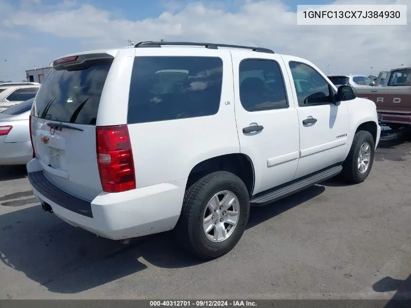 2007 Chevrolet Tahoe Ls VIN: 1GNFC13CX7J384930 Lot: 40312701