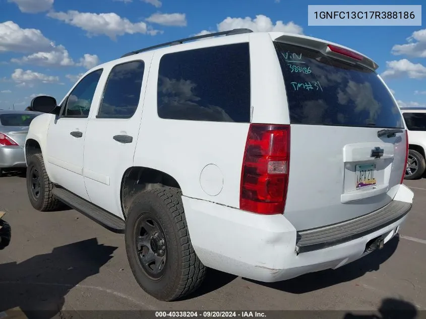 2007 Chevrolet Tahoe Ls VIN: 1GNFC13C17R388186 Lot: 40338204