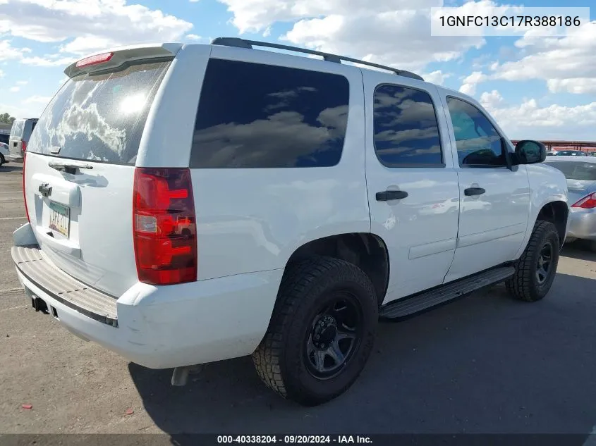 2007 Chevrolet Tahoe Ls VIN: 1GNFC13C17R388186 Lot: 40338204