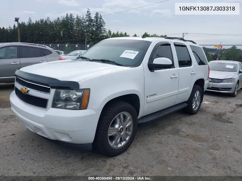 1GNFK13087J303318 2007 Chevrolet Tahoe Lt