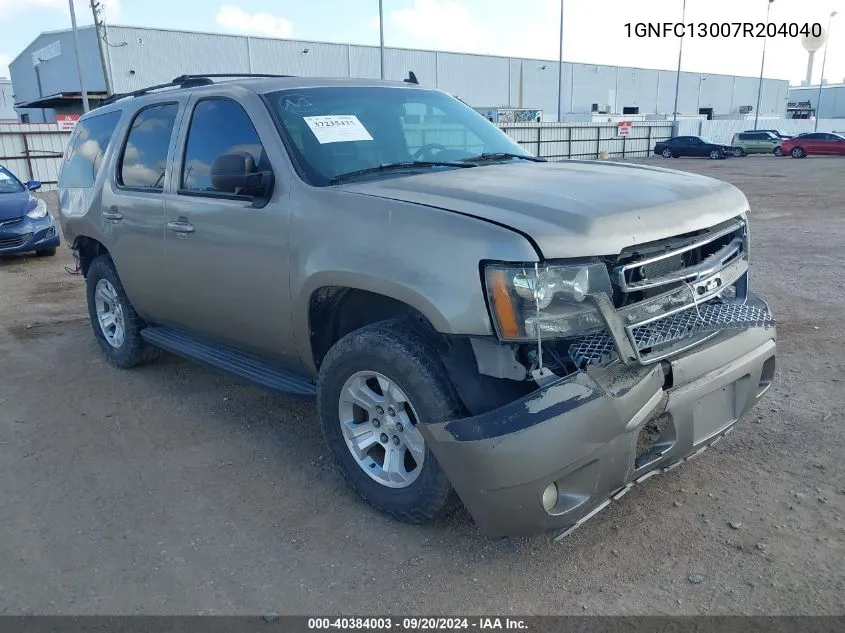 2007 Chevrolet Tahoe Lt VIN: 1GNFC13007R204040 Lot: 40384003