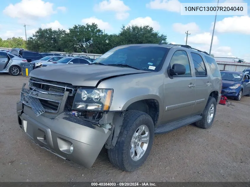 2007 Chevrolet Tahoe Lt VIN: 1GNFC13007R204040 Lot: 40384003