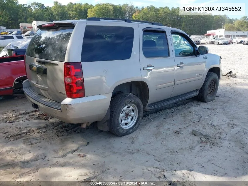 2007 Chevrolet Tahoe Lt VIN: 1GNFK130X7J345652 Lot: 40390054