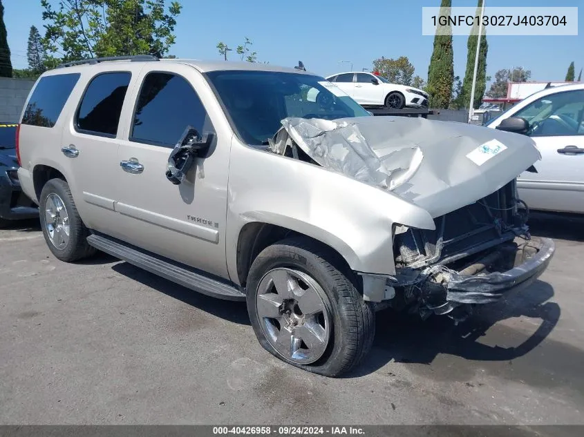 2007 Chevrolet Tahoe Lt VIN: 1GNFC13027J403704 Lot: 40426958