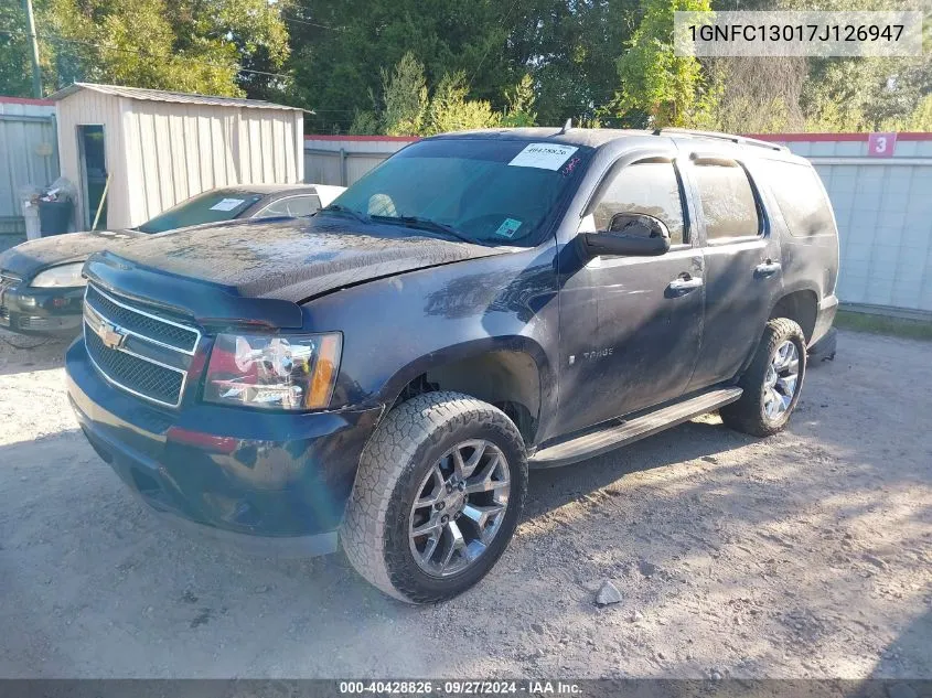 2007 Chevrolet Tahoe Ls VIN: 1GNFC13017J126947 Lot: 40428826