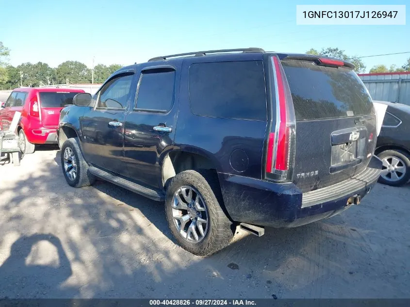 2007 Chevrolet Tahoe Ls VIN: 1GNFC13017J126947 Lot: 40428826