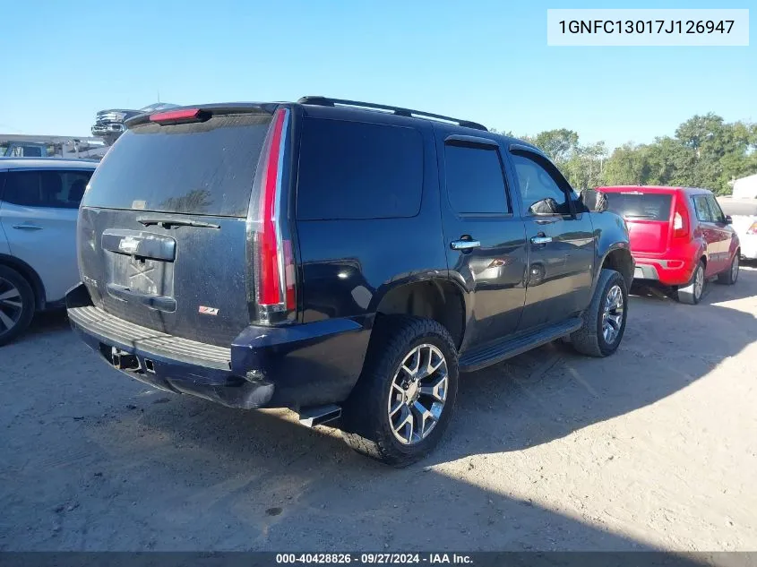 2007 Chevrolet Tahoe Ls VIN: 1GNFC13017J126947 Lot: 40428826