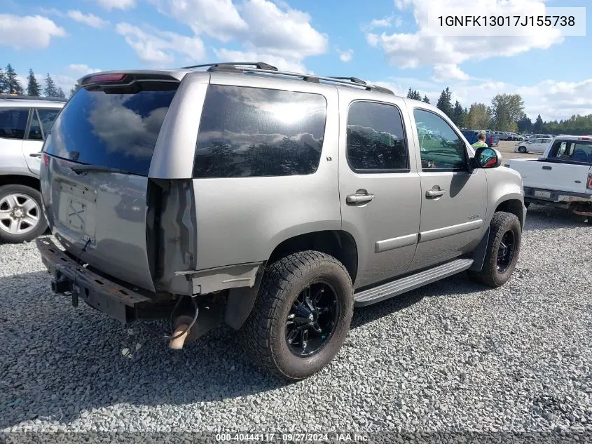 2007 Chevrolet Tahoe Lt VIN: 1GNFK13017J155738 Lot: 40444117