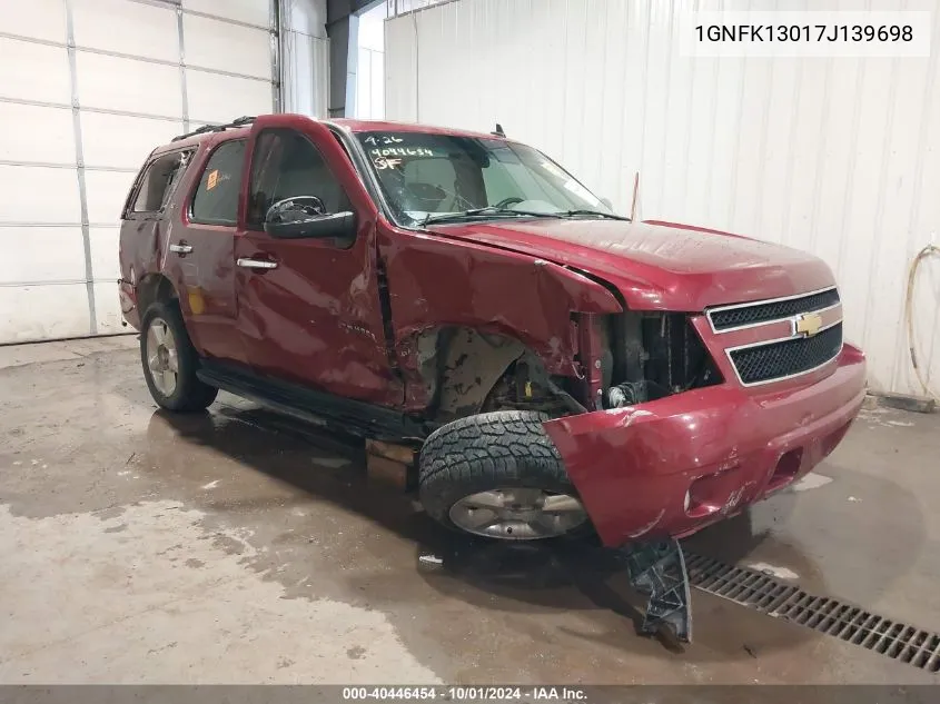 2007 Chevrolet Tahoe Lt VIN: 1GNFK13017J139698 Lot: 40446454