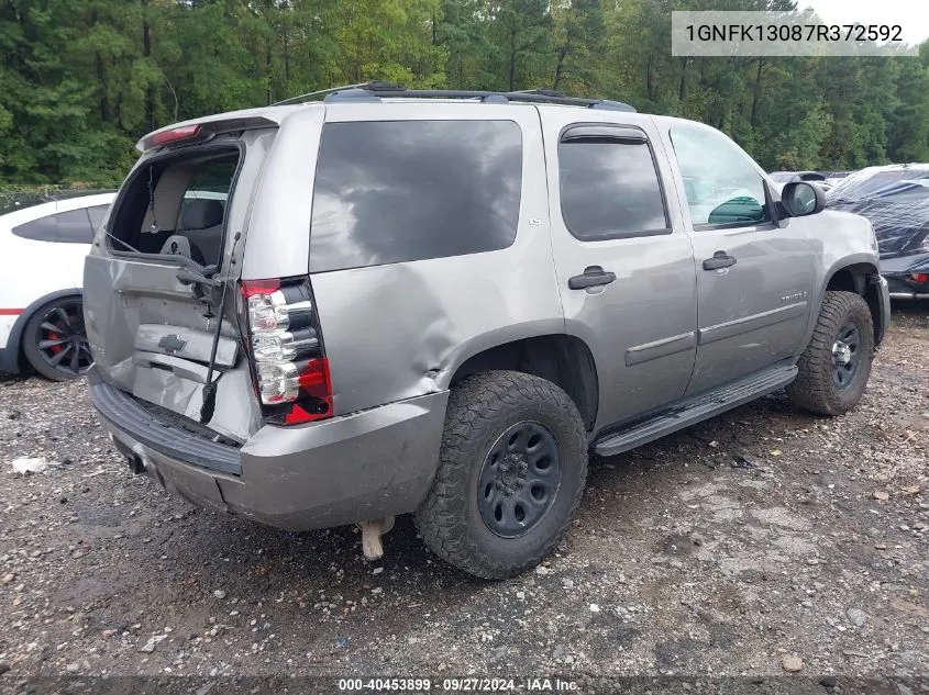 2007 Chevrolet Tahoe Ls VIN: 1GNFK13087R372592 Lot: 40453899