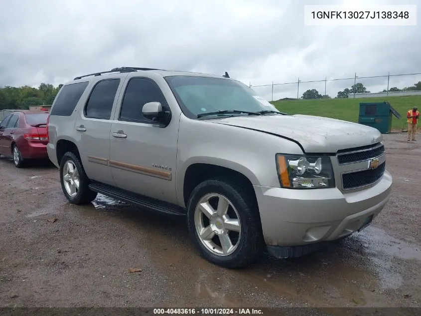 2007 Chevrolet Tahoe Lt VIN: 1GNFK13027J138348 Lot: 40483616