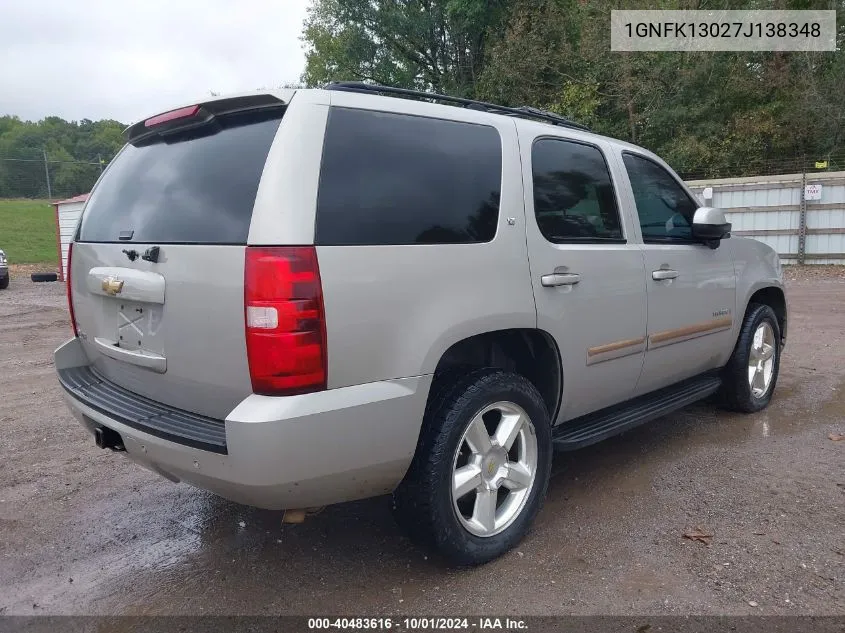 2007 Chevrolet Tahoe Lt VIN: 1GNFK13027J138348 Lot: 40483616