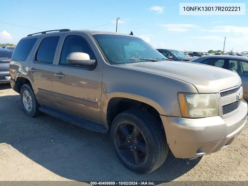 2007 Chevrolet Tahoe Ltz VIN: 1GNFK13017R202221 Lot: 40489889