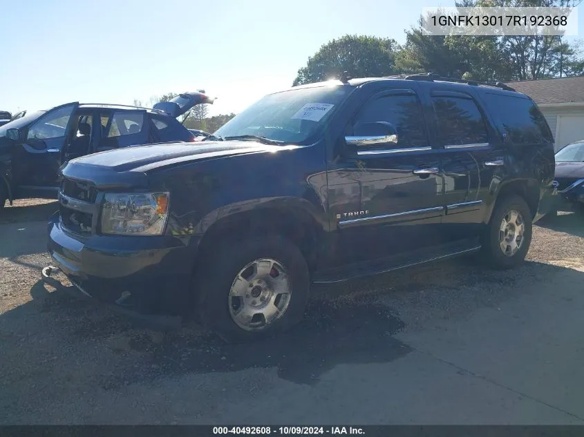 1GNFK13017R192368 2007 Chevrolet Tahoe Lt