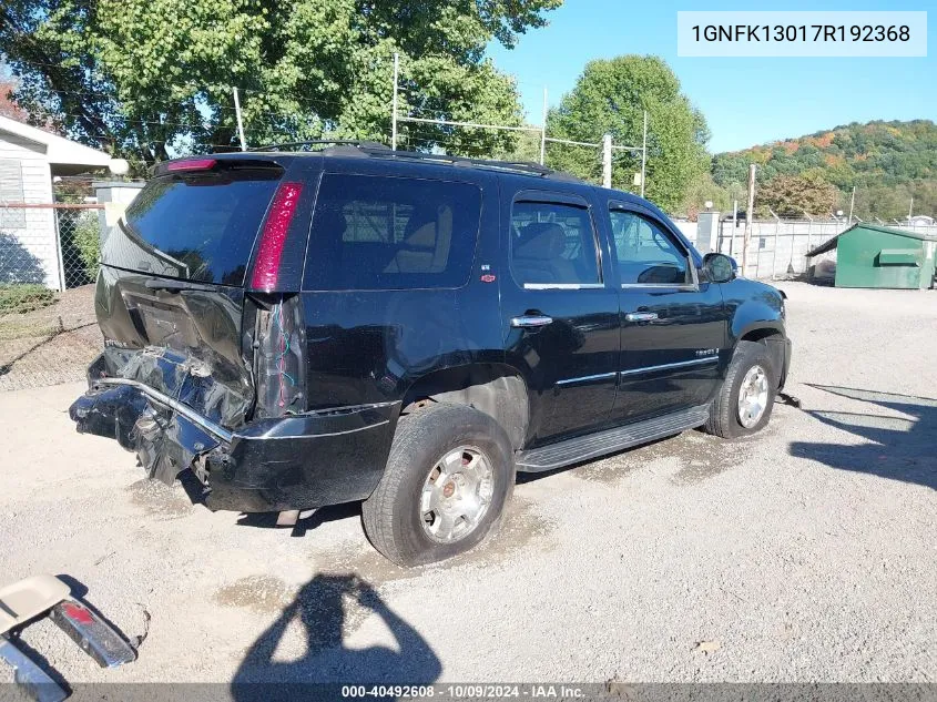 1GNFK13017R192368 2007 Chevrolet Tahoe Lt