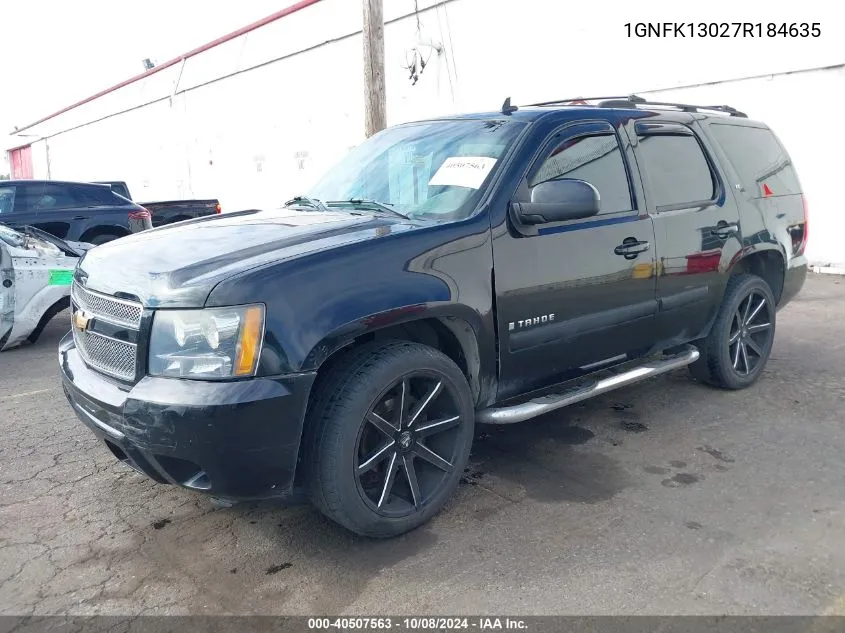 2007 Chevrolet Tahoe Lt VIN: 1GNFK13027R184635 Lot: 40507563