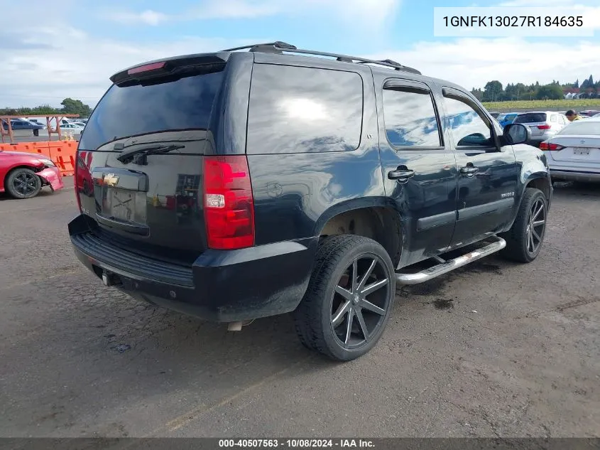 2007 Chevrolet Tahoe Lt VIN: 1GNFK13027R184635 Lot: 40507563