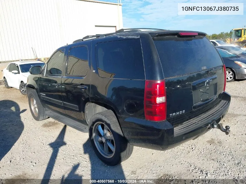 2007 Chevrolet Tahoe Lt VIN: 1GNFC13067J380735 Lot: 40507568