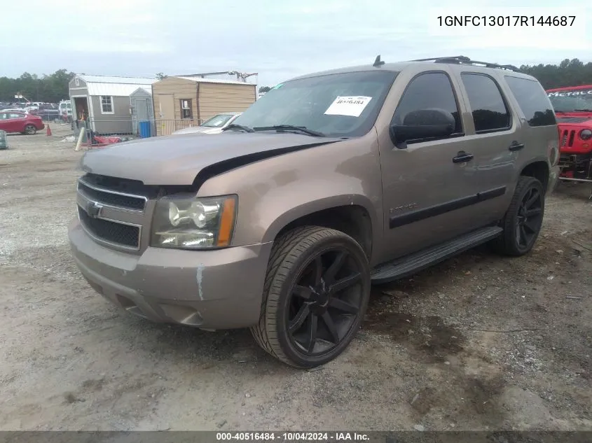 2007 Chevrolet Tahoe Ltz VIN: 1GNFC13017R144687 Lot: 40516484