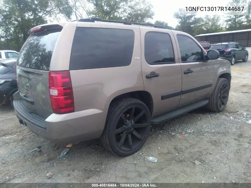 2007 Chevrolet Tahoe Ltz VIN: 1GNFC13017R144687 Lot: 40516484