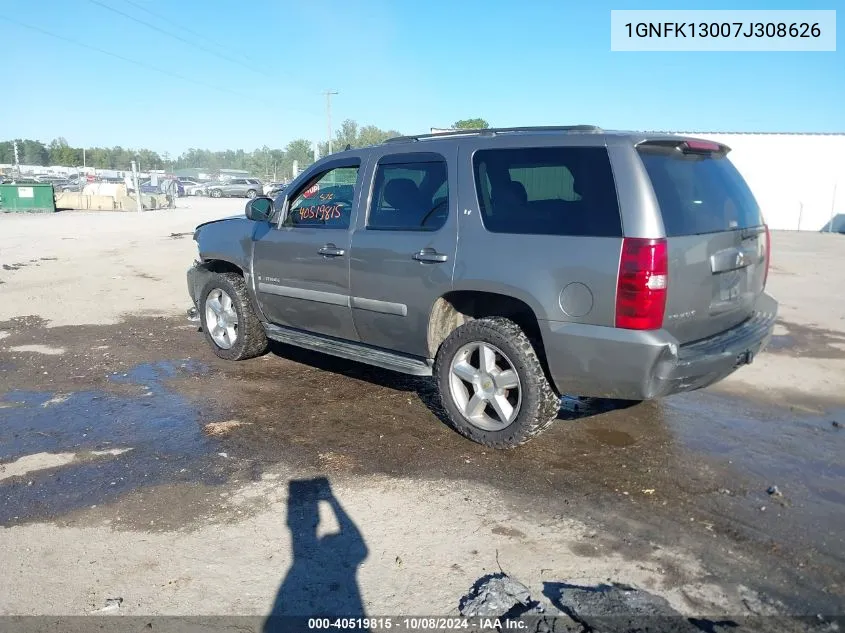 2007 Chevrolet Tahoe Lt VIN: 1GNFK13007J308626 Lot: 40519815