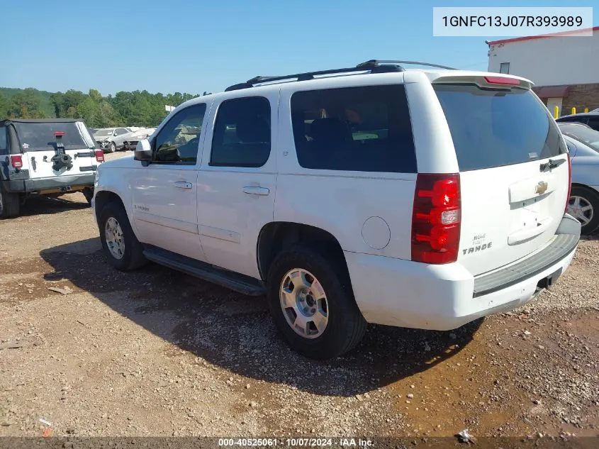 2007 Chevrolet Tahoe Lt VIN: 1GNFC13J07R393989 Lot: 40525061